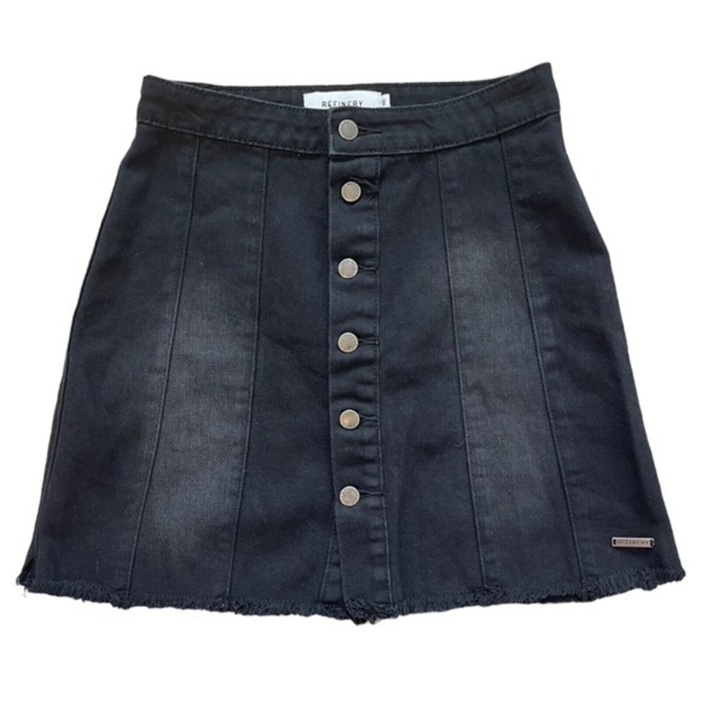 Refinery South Africa Black Denim button up skirt size 2